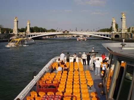 Cruise on river Seine, Pont Alexandre III Bridge