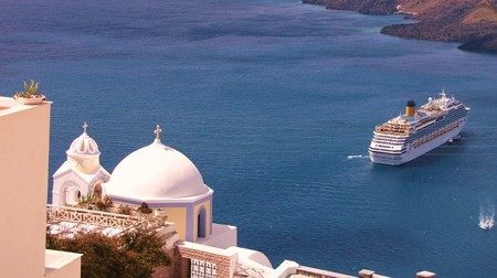 Cruise ships at Santorini