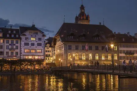 Old Town Hall & Reuss River Lucerne