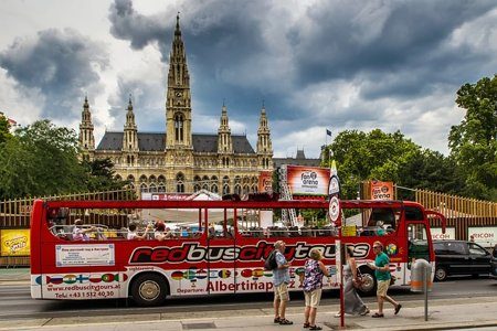 Vienna Tourist City Bus At Town Hall
