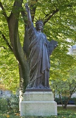 Replica of Statue of Liberty at Luxembourg Gardens