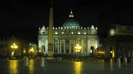 St. Peters Basilica at night