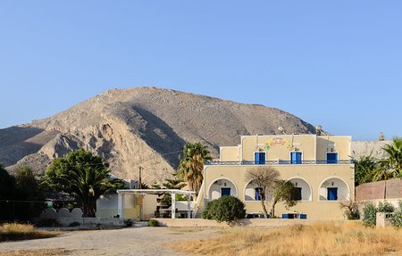 Ancient Thera on Messa Vouno seen from Perissa