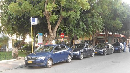 Taxi stand in Chania