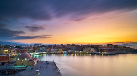 Sunset on Chania Harbour