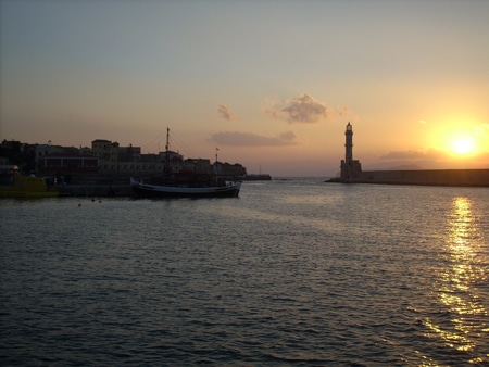 Sunset on Chania Harbour